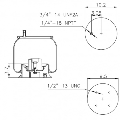 Spring Pro 888740 Air Spring, Replaces Firestone W01-358-8740 & Reyco 23433-01